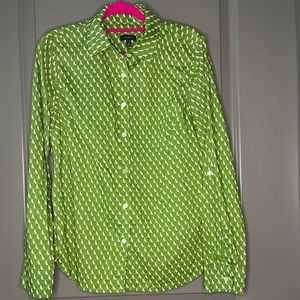 Talbots dog print blouse top size 8 looks new
